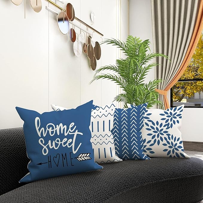 YCOLL Pillow Covers 20x20 Set of 4, Modern Sofa Throw Pillow Cover, Decorative