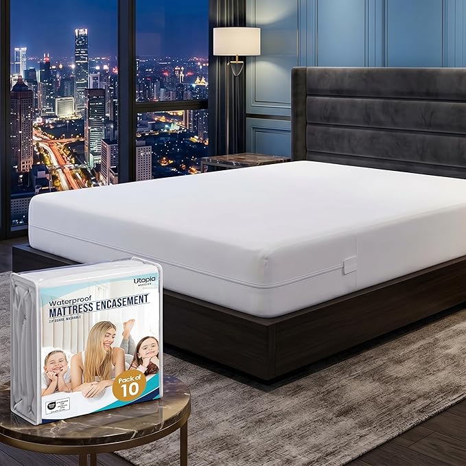 Utopia Bedding Mattress Protector Zippered California King Size, 100%