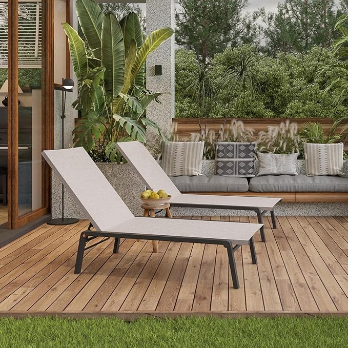 Patio Chaise Lounge Set of 2