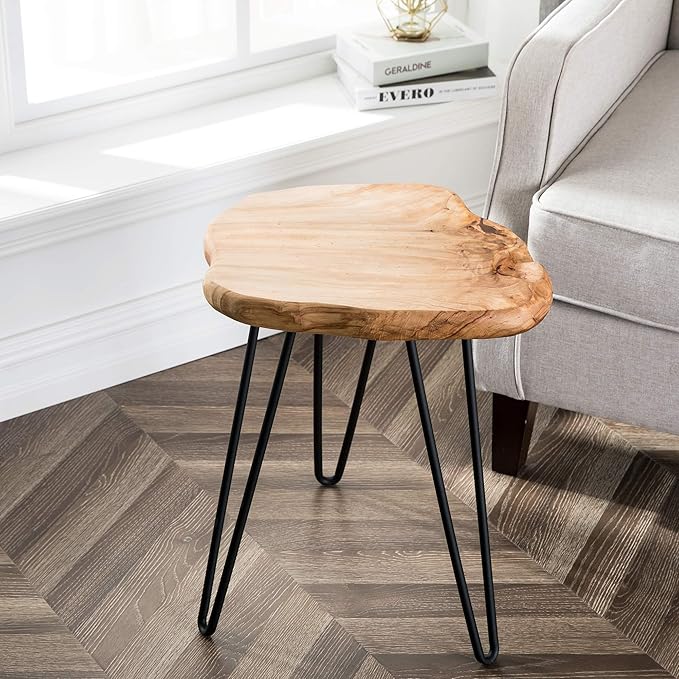 Greenage Cedar Roots Live Edge Side Table 12" x 13.5" x 17.4" Height Natural