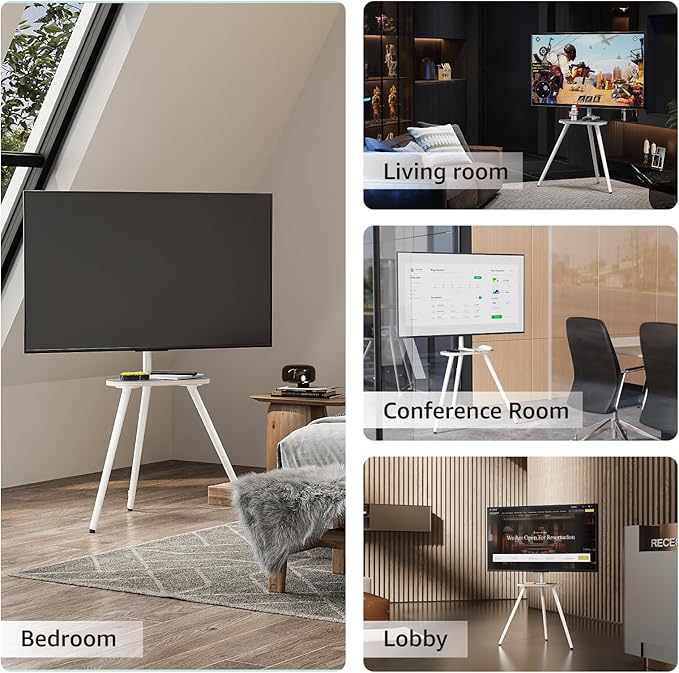 Tripod Easel TV Stand for 40 to 65 Inch LCD Led Screen, Height Adjustable and