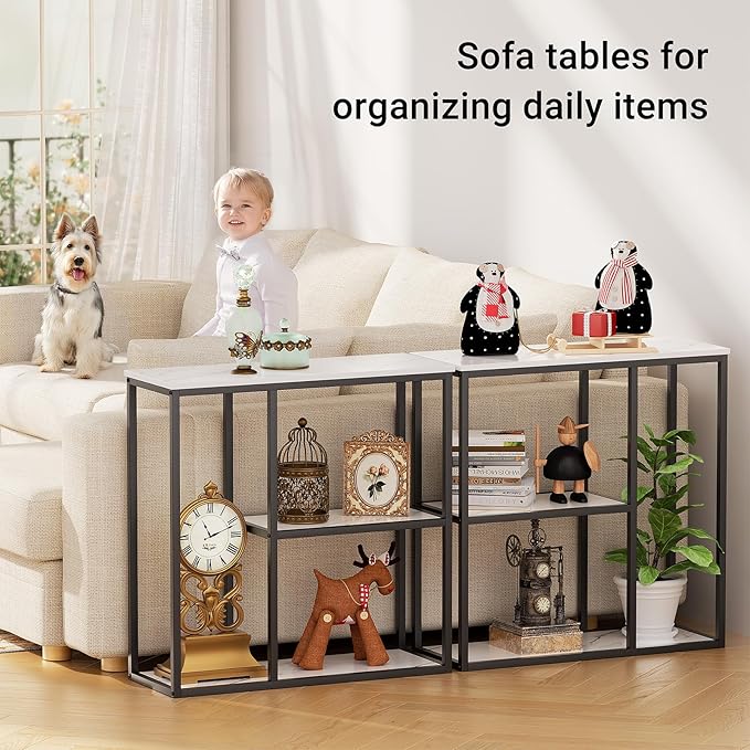 WOHOMO Console Table, 12 Inch Narrow Entryway Table