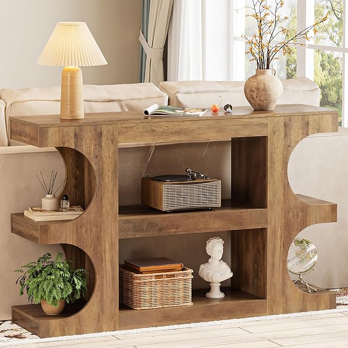 Tohomeor Console Tables for Entryway 47.24-Inch, Wooden Sofa Table Behind The