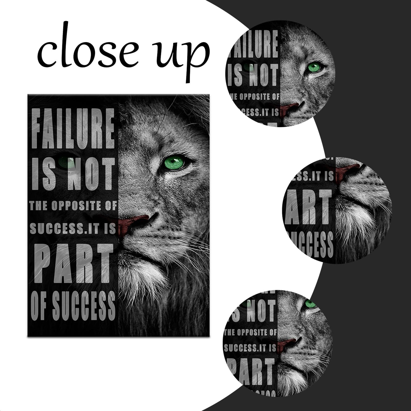 Motivational Lion Canvas Office Print Wall Art Animal Inspirational Picture Animal Poster Painting Modern Inspiring Artwork for Home Living Room Bedroom Office Decor Ready to Hang [30''W x 40''H]