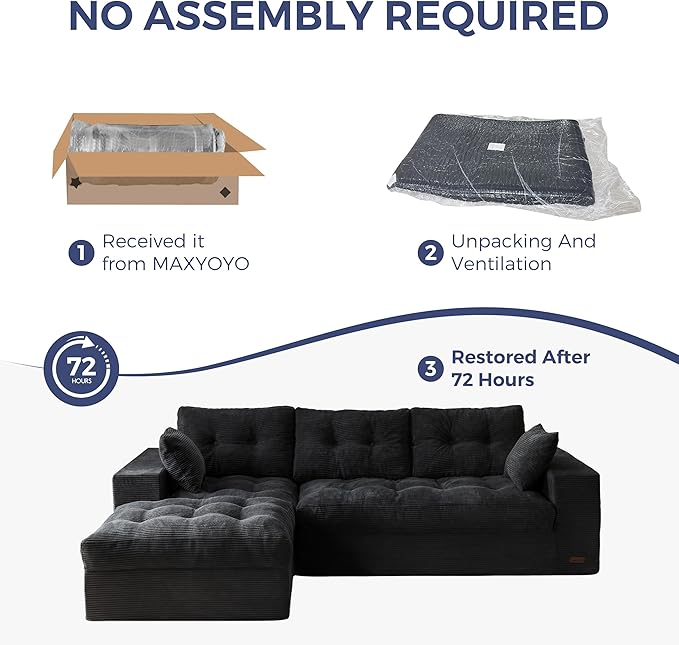 MAXYOYO 104" L Shaped Modular Sectional Sofa