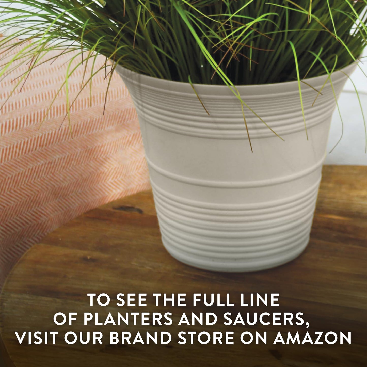 The HC Companies 7 Inch Sedona Round Self Watering Planter Pots, Lightweight UV-Resistant Plastic Indoor & Outdoor Planters, 4-Pack Flower Pots for Garden & Home Decor, Dusty Teal