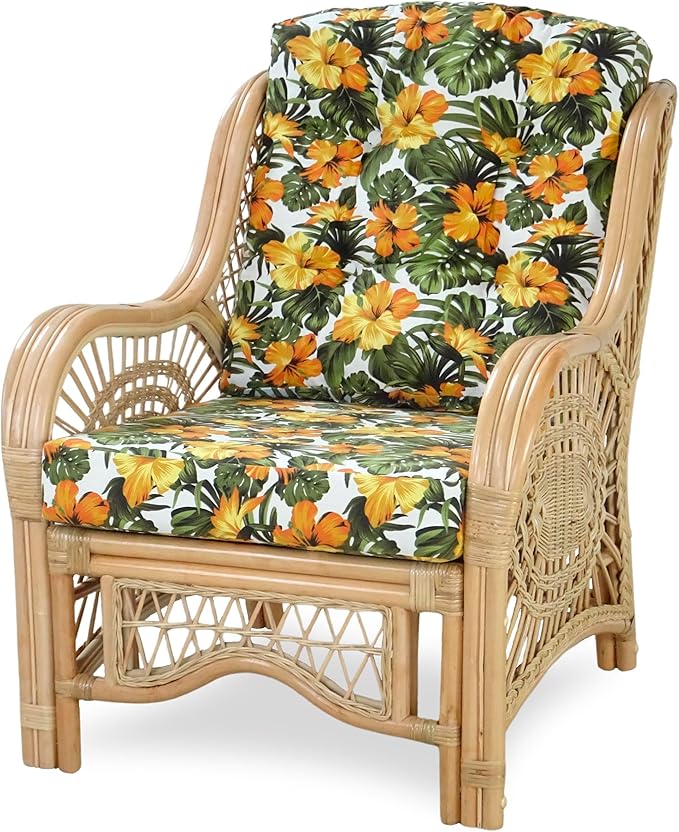 Malibu Lounge Living Accent Armchair Natural Rattan Wicker Handmade Design