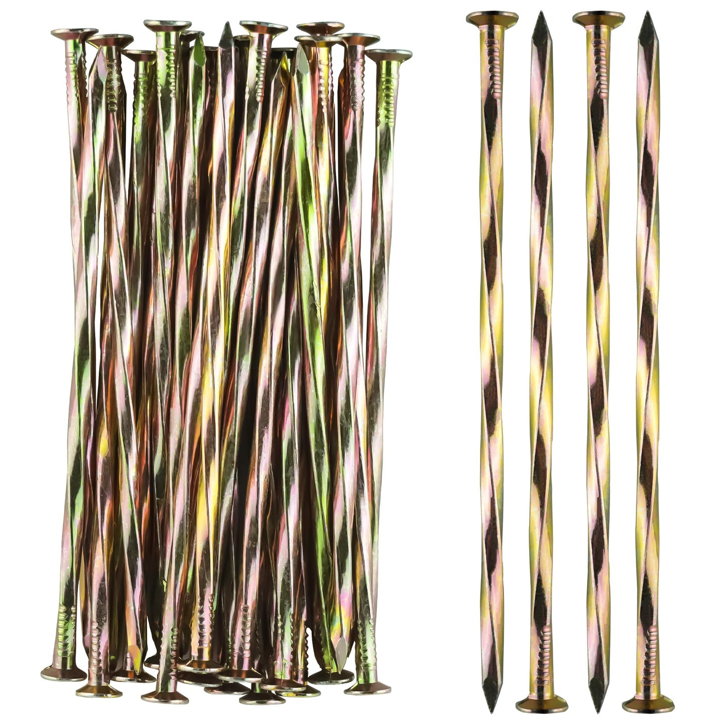 POSEOFFR Artificial Turf Stakes 6 Inch Spiral Galvanized Landscape Staples, Heavy Duty Weed Barrier Fabric Stakes for Paver Edging, Gardening Lawn Edging and More (20Pack)