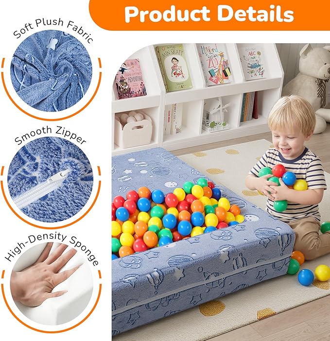 MeMoreCool Modular Kids Sofa, Glow in The Dark Space Kids Play Couch Sofa