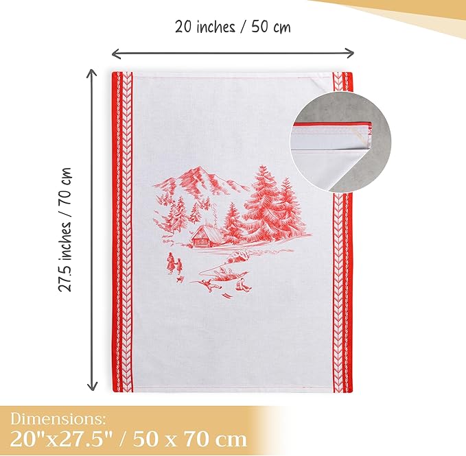 Maison d' Hermine Kitchen Towels Set of 3 100% Cotton 20" x 27.5" Reusable