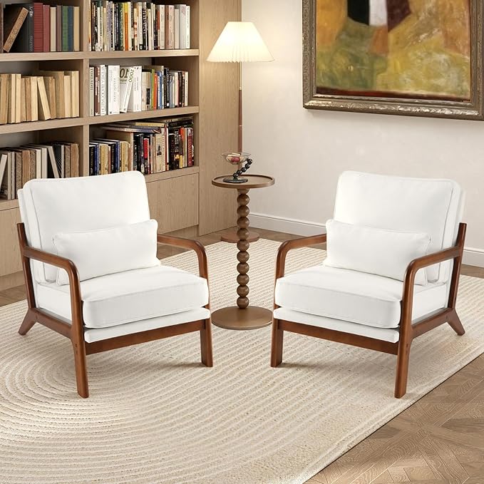 DUMOS Accent Chairs Set of 2, Mid Century Modern Chair