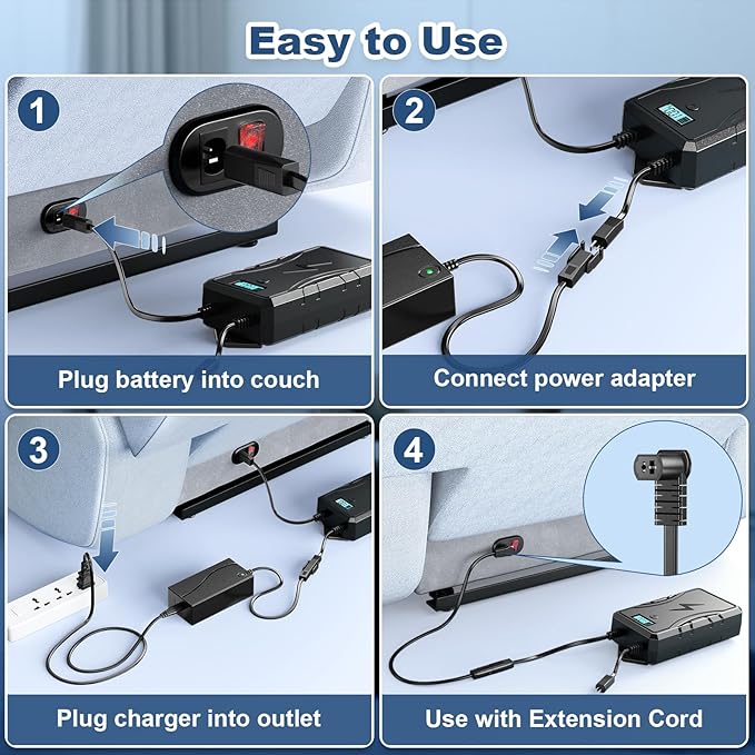 SWANPOW Battery Pack for Reclining Furniture, 2500mAh Universal Recliner