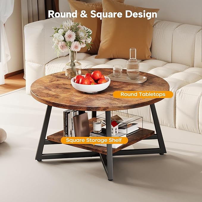 Round Coffee Table, Small Circle Coffee Table