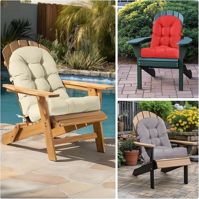 Adirondack Chair Cushion Tufted Waterproof Outdoor Rocking Chair Cushions
