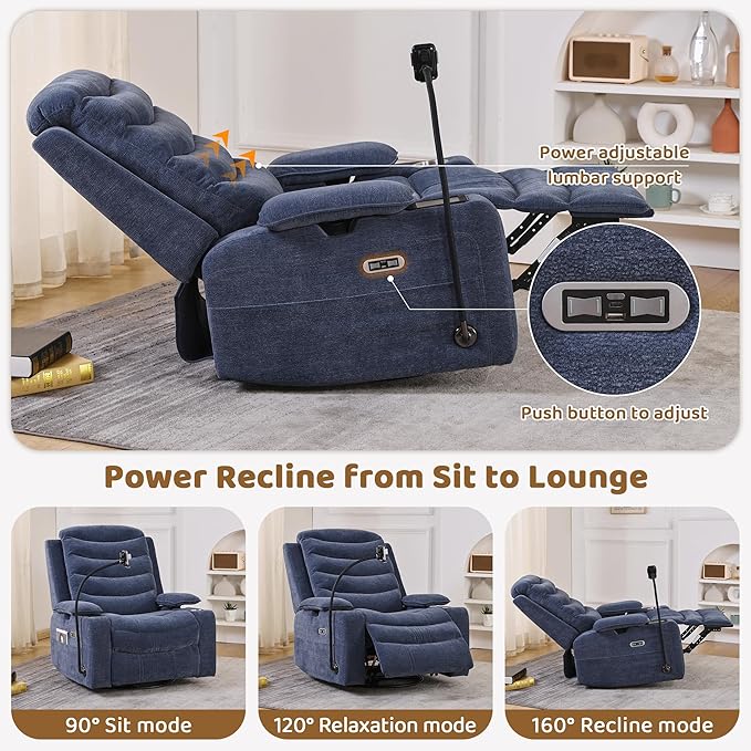 Olela Power Glider Recliner Nursery Chair, Swivel Rocking Chair