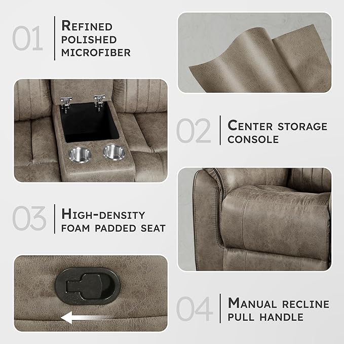 Lexicon 74" W Manual Double Reclining Loveseat