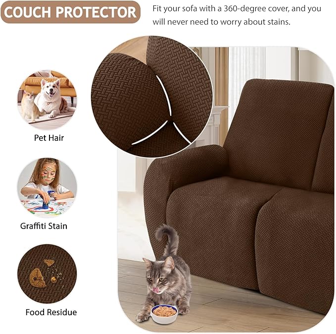 ALIECOM 100% Waterproof Recliner Sectional Couch Covers L Shape Stretch Corner