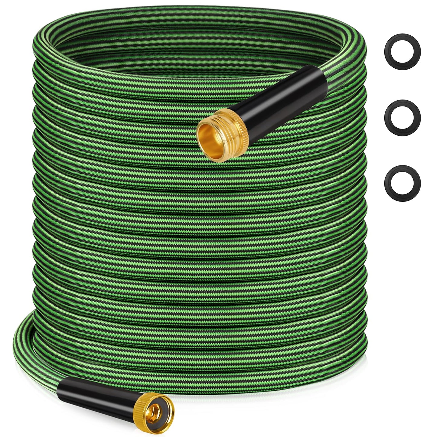 Watato Garden Hose 25FT Non-Expandable Water Hose Flexible Kink-Free Lightweight Leak-Proof Sturdy Outdoor Hose Water Pipe for Garden Yard Lawn Camper 3/4 Inch Fittings
