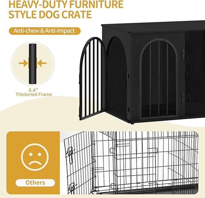 Hzuaneri 31.5'' Wooden Dog Crate Furniture, Indoor Dog Kennel Dogs Cage