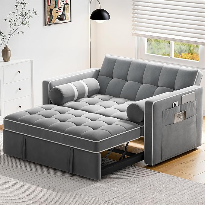 Pipishell 3 in 1 Convertible Sleeper Sofa Bed, Pull Out Couch