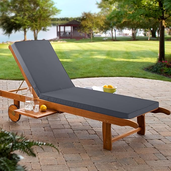 Chaise Lounge Cushion for Outdoor Furniture, Waterproof Fade and Tear Resistant
