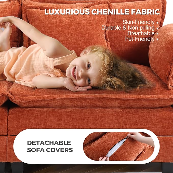 ELUCHANG 150" U Shaped Modular Sectional Cloud Couch