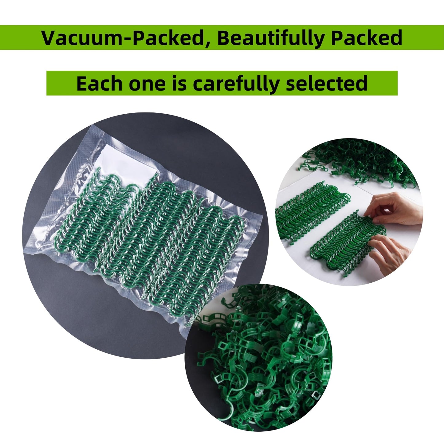 CIQIYO® 100 Pcs Plant Support Clips,Plastic Clips for Securing Plants,Tomato Vine Clips,Plant Fixing Clips,Garden Clips for Climbing Plants,Grape and Vine Vegetables (100, Green)