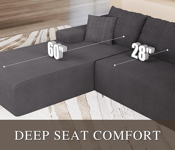 105" Convertible Sectional Couch
