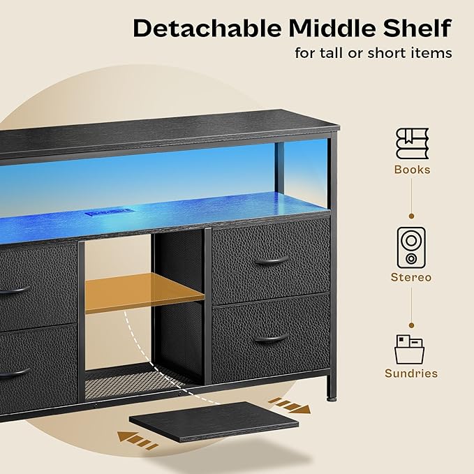 Huuger 47 Inch TV Stand Dresser
