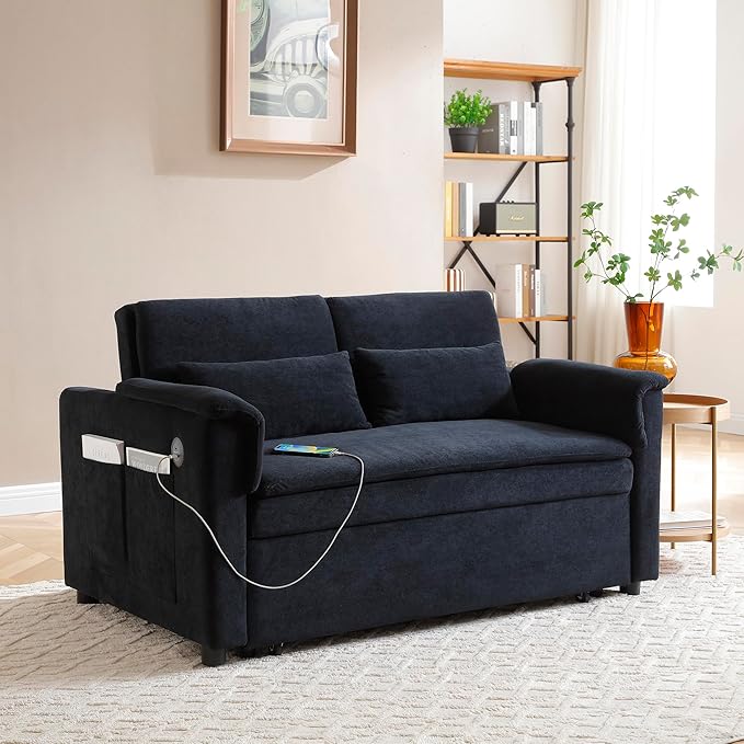 55.5" Small Sleeper Sofa Couch