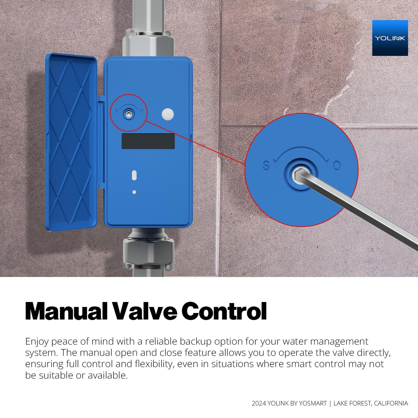 YoLink FlowSmart All-in-One: Smart Water Meter & Shutoff for 0.5'' Pipes, NSF Certified, Real-Time Leak Detection, App-Controlled, 10+ Year Battery, YoLink Hub Included – YS5018
