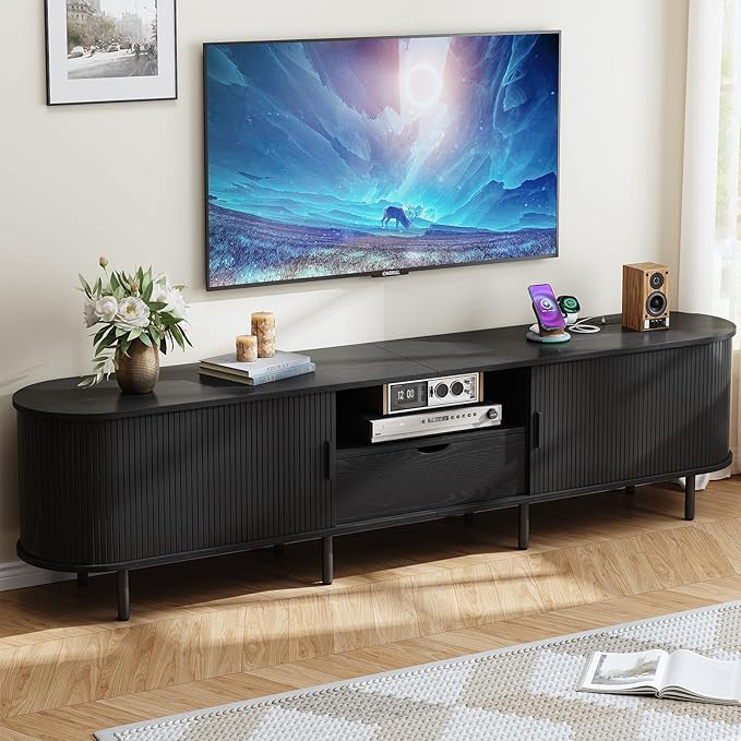 ONBRILL 86.6" TV Stand with Power Outlet