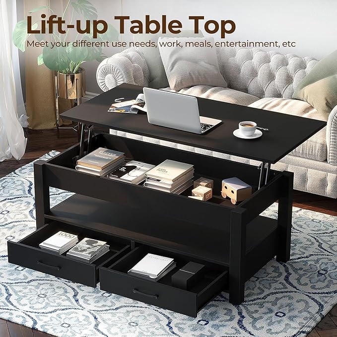 Rolanstar Coffee Table, 47.2" Lift Top Coffee Table