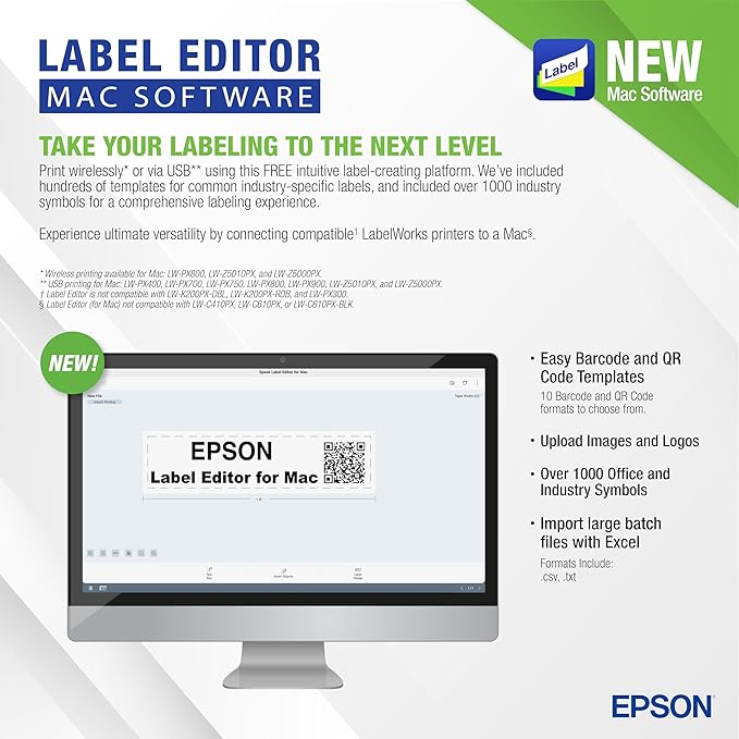 LABELWORKS Epson LW-PX750PCD Industrial Label Maker Kit - Complete Kit with Accessories, Compatible with Large Variety of Tape Types, Portable Handheld Label Printer