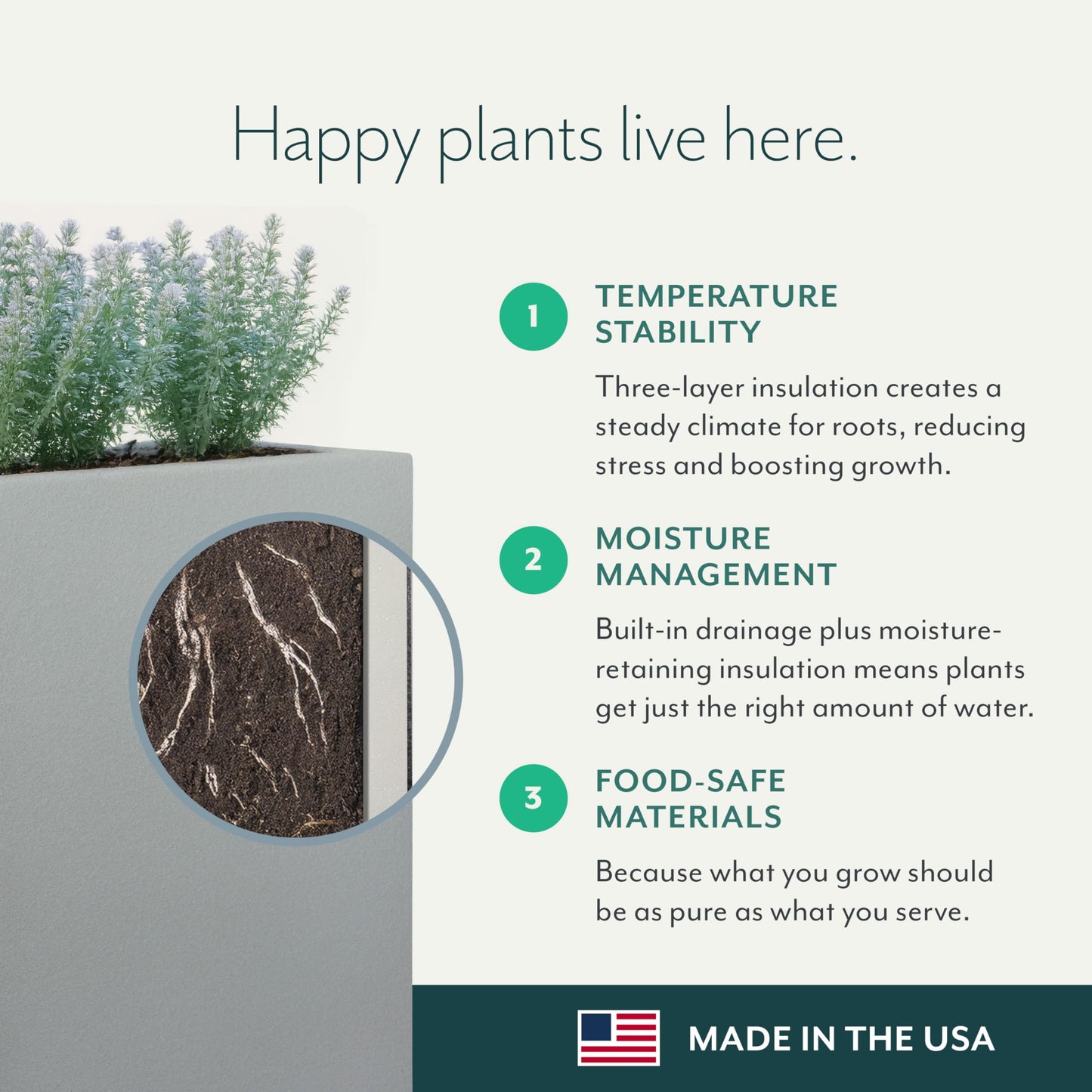 PolyStone Milan Rectangular Trough Planter – 46" x 17" x 19" – Large Lightweight Indoor/Outdoor Planter Box – Modern Stone-Look Resin – Durable All-Weather w/Drainage Holes – Made in USA – Black