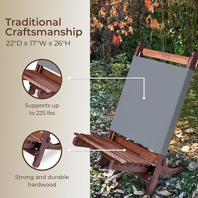 BYER OF MAINE Pangean Lounger Chair – Portable, Lightweight, Foldable Wood and