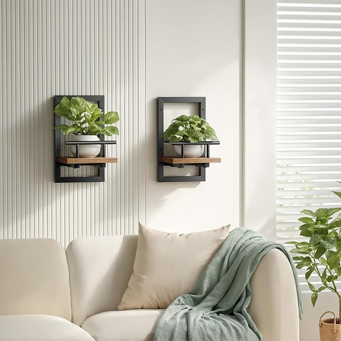 Sbosbo Floating Shelves for Wall, Plant Shelf Indoor, Wall Planters for Indoor