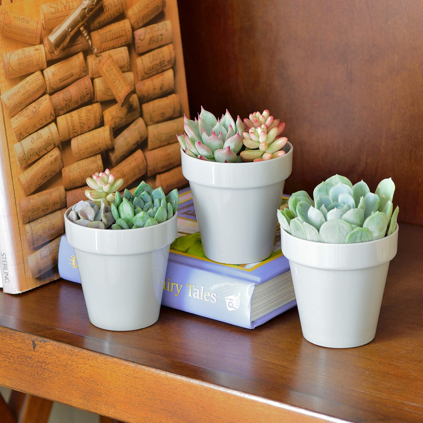 Youngever 24 Pack 2 Inch Mini Plastic Planters, Indoor Flower Plant Pots, Grey Gardening Pot with Drainage - NO Plant Included (Classic)