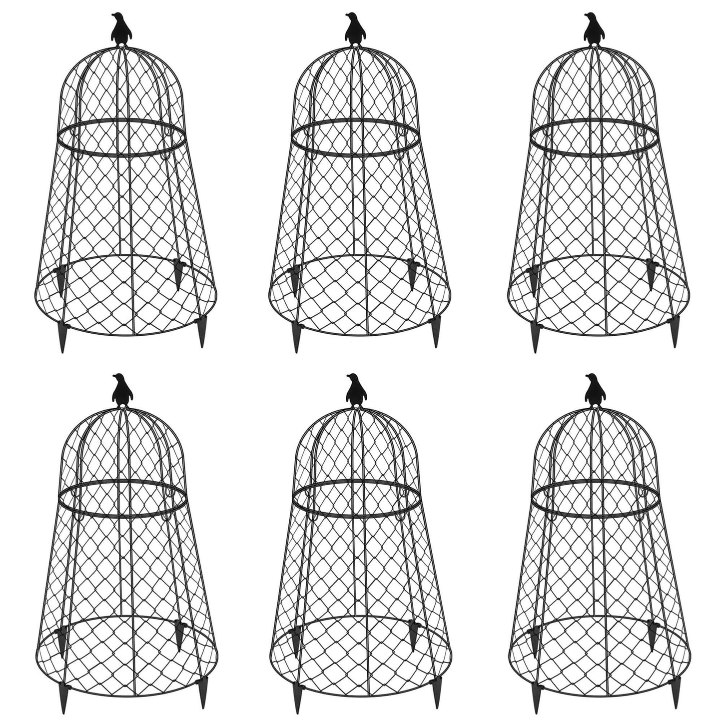 TAOMENNI Garden Cloches for Plants, Chicken Wire Cloche, Plant Cloche and Cages, Wire Plant Protectors from Animals, Protection for Your Plants and Seedlings, Heavy-Duty, 13" D x 20" H, Pack of 6
