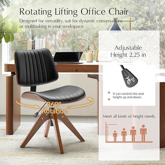 HULALA HOME Faux Leather Home Office Chair