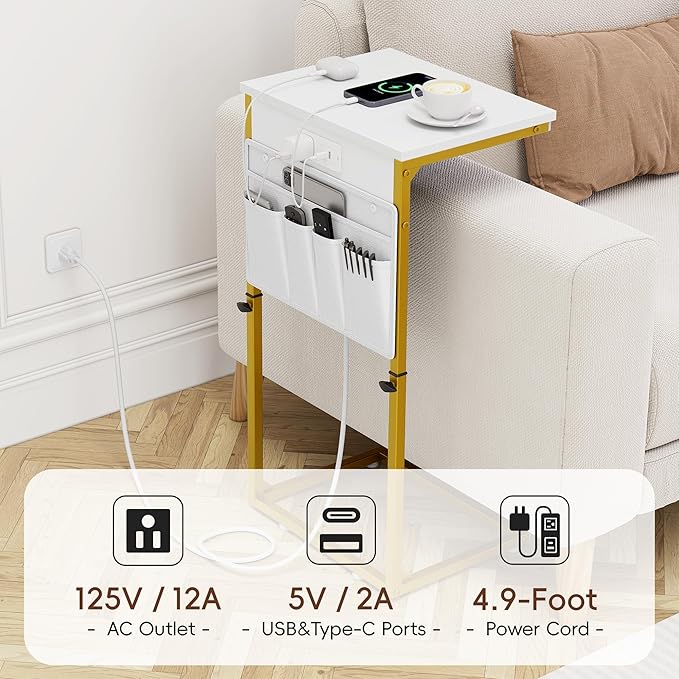 Vagusicc C-Shaped End Table
