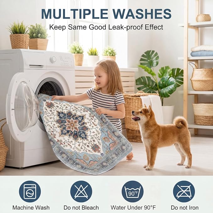 Washable Pee Pads for Dogs,Great Urine Absorbent Reusable Puppy Training Pads,Waterproof,Leak-Proof & Non-Slip Potty Pads for Whelping,Crate,Playpen,Bed.(Gray Floral,31"x36")