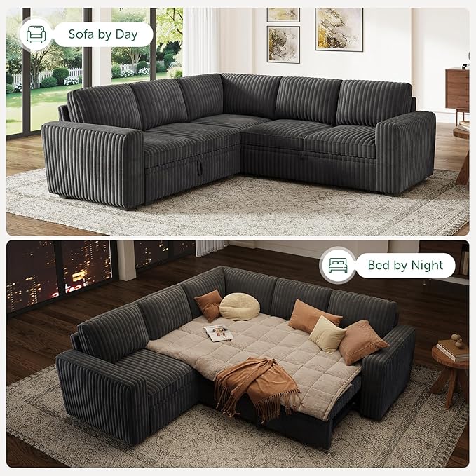 HONBAY Modular Sectional Sleeper Sofa