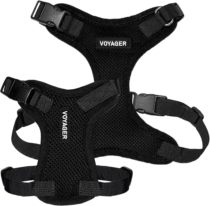 Voyager Step-in Pet Harness - All Weather Mesh, Adjustable Step in Harness for Cats and Dogs by Best Pet Supplies - Black, S