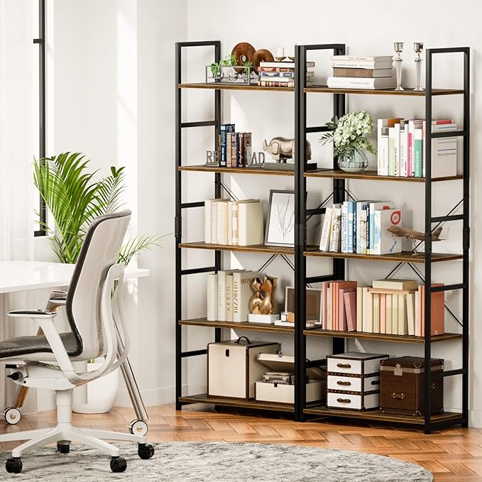 NUMENN 5 Tier Bookshelf, Modern Book Shelf