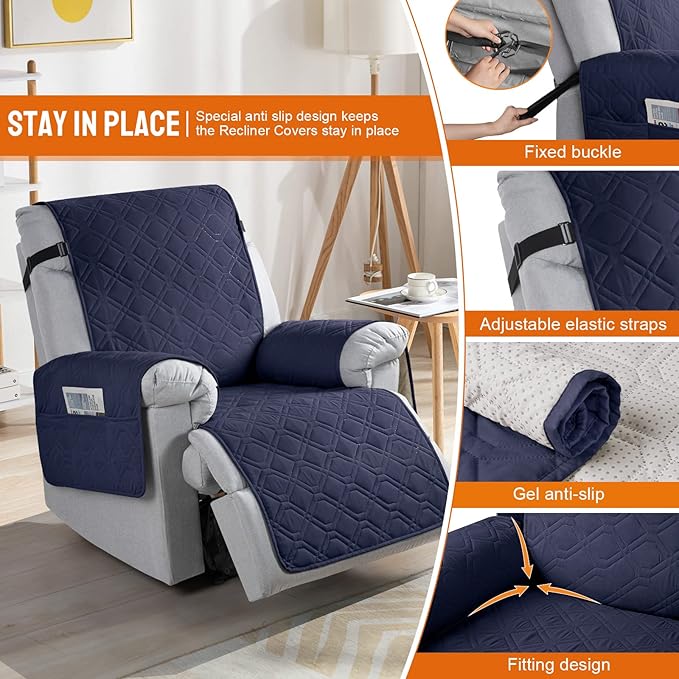 VANSOFY 100% Waterproof Recliner Chair Covers, Recliner Cover Non-Slip Dog