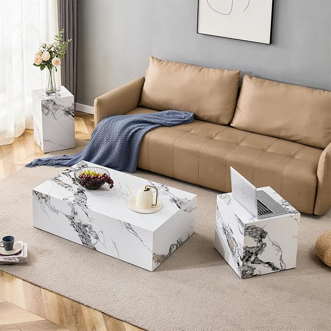 Coffee Table Set for 3, Living Room Table Set, Modern Coffee Table Set