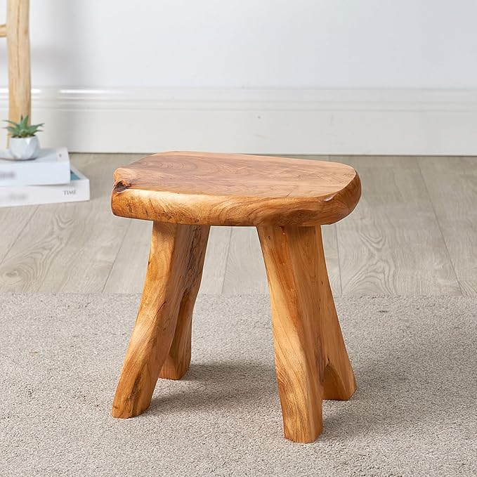 Greenage Cedar Roots Wooden Stool Naturally Shape 10" x 13.5" x 12.2" H Wood
