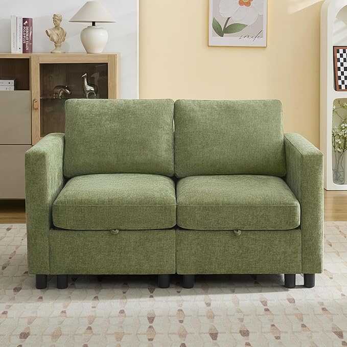 WUTUTUEE 58”Modular Sectional Loveseat Sofa, Modern Love Seat 2 Seater Sofa