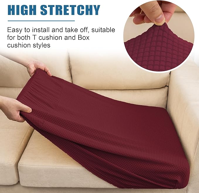 Water Repellent Couch Cushion Cover Loveseat Cover, Stretch Sectional Sofa Seat